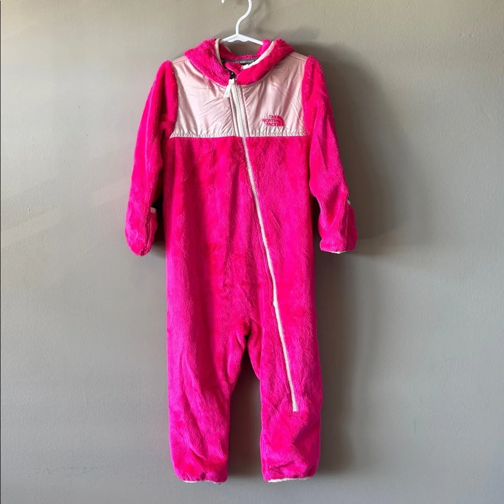 The North Face Baby Hooded Pram Bunting One Piece Pink Fleece‎ Suit 18-24 months
